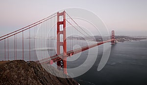 Golden Gate Bridge in twilight, San Francisco, California, USA