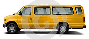 Classic passenger minibus in yellow.