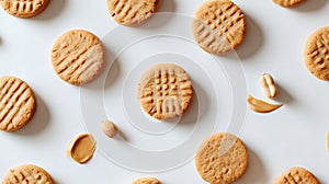 Classic Peanut Butter Cookies Flat Lay photo