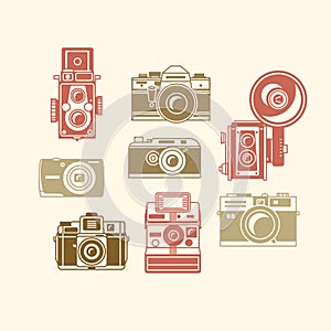 Classic photo camera icons