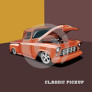 classic pick up illustration design vector