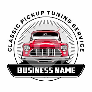 classic pick up tunning service illustration design vector