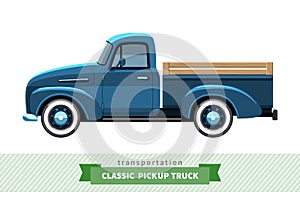 Classic pickup truck side view photo