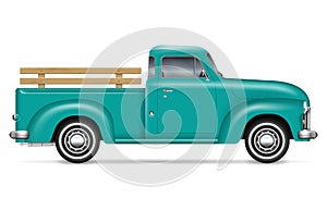 Classic pickup truck vector illustration