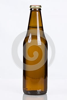 Classic plain brown glass beer bottle