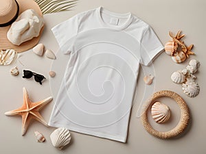 Classic Plain White Tshirt Top View