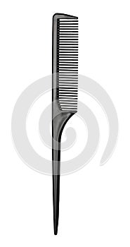 Classic Plastic Long Handled Hair Comb Isolated On White