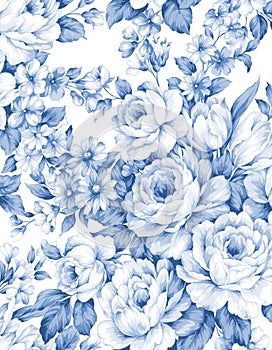 Classic Popular Flower Seamless pattern background