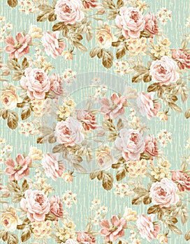 Classic Popular Flower Seamless pattern background