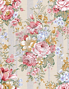 Classic Popular Flower Seamless pattern background