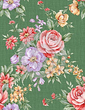 Classic Popular Flower Seamless pattern background