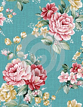 Classic Popular Flower Seamless pattern background