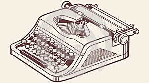 Classic Portable Typewriter, Nostalgic Communication Vector Design Generative AI