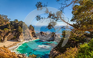 McWay Falls at sunset, Big Sur, California, USA photo