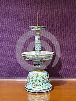 Classic Qing Qianlong Antique CloisonnÃÂ© Painted Enamel Altar Candle Holder Ancient Chinese Art Deco Treasure Palace Museum