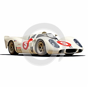 Classic Race Car Artwork In The Style Of Alasdair Mclellan