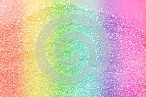 Classic rainbow glitter background - selective focus and stylish