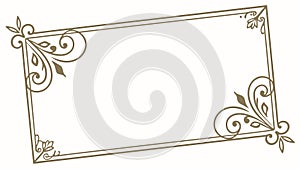 Classic Rectangular Frame with Simple Elegant Corners, vector design Generative AI