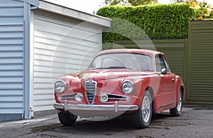 classic red Alfa Romeo 1900 C Superleggera Sport car vintage