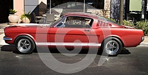 Classic red American muscle car