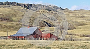 Classic Red Barn in Montana