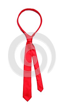 Classic red male necktie isolated photo