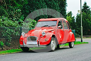 Classic red retro car
