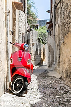 Classic red scooter