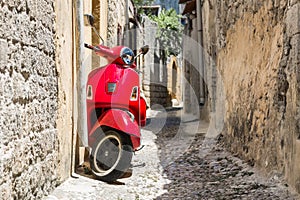 Classic red scooter