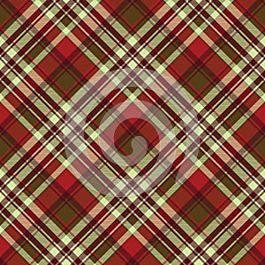 Classic red tartan diagonal seamless fabric texture