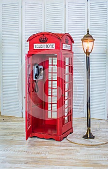 Classic red telephone booth