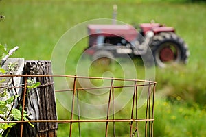 Classic red tractor