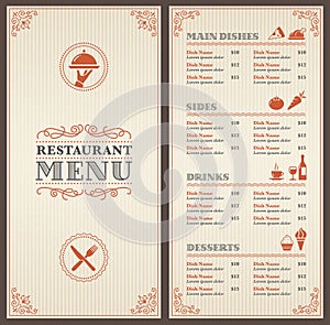 Classic Restaurant Menu Template