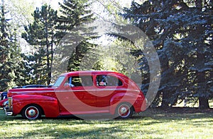 Classic Restored Antique Red Roadster