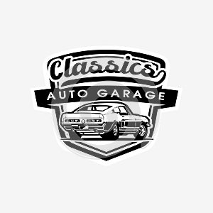 Classic Retro Car Badge Emblem Logo Vector