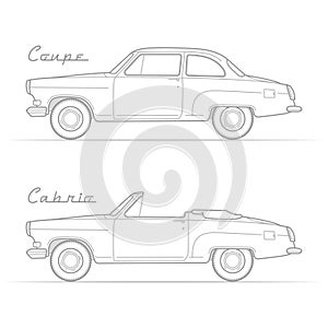 Classic retro car silhouette image