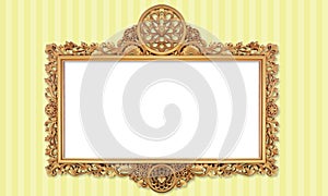 Classic Retro Old Gold Photo or Painting Frame in Various Isolated Background 78
