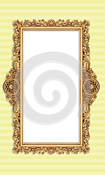 Classic Retro Old Gold Photo or Painting Frame in Various Isolated Background 80