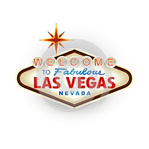 Classic retro Welcome to Las Vegas sign. Vector