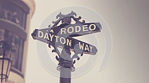 Classic Rodeo Drive street sign, Beverly Hill