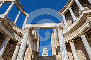 Classic Roman amphitheater located in Merida (Spain