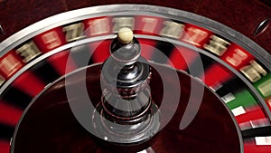 Classic roulette white ball, close up