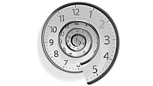 Classic Round Clock Isolated  with  infinity time on white background