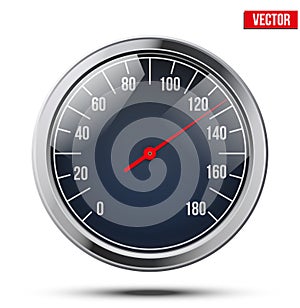 Classic round scale Speedometer. Vector