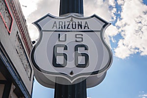 Classic Route 66 Sign in Arizona, Urban Setting, Williams