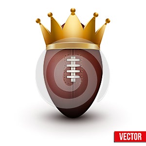 Classic rugby ball with royal crown