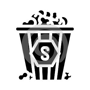 classic salt popcorn food glyph icon vector illustration