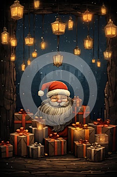 classic santa claus, the santa claus standing christmas background