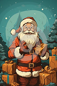 classic santa claus, the santa claus standing christmas background