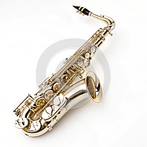 Saxophone isolated on white background photo